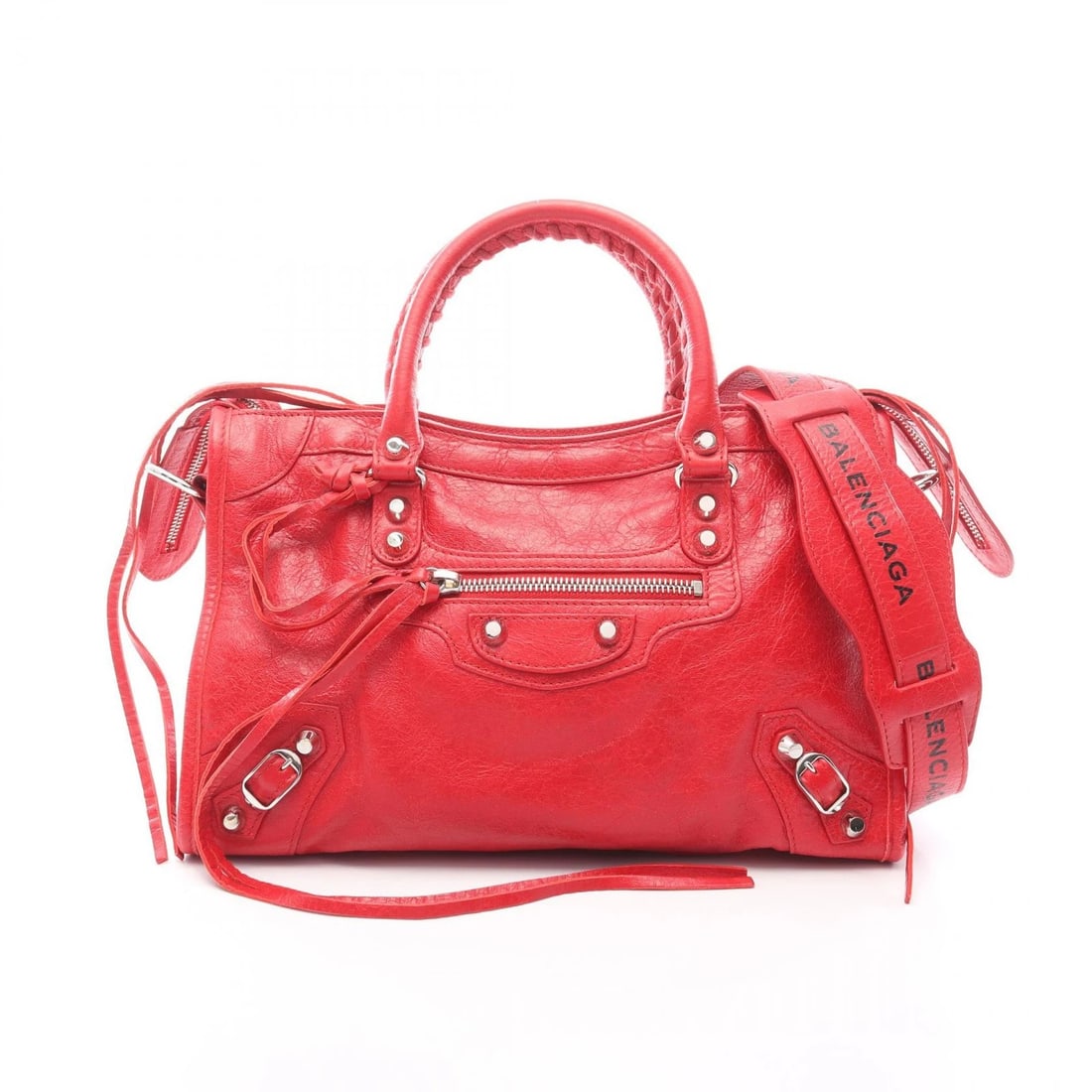 BALENCIAGA LE CITY SMALL SHOULDER CROSSBODY HANDBAG: BALENCIAGA Le City Small shoulder crossbody Handbag Brand: BALENCIAGA Type/Style: Handbag Material: Exterior Material leather Color: Exterior Color Red?ish colors Size: H:18.5cm x W:30cm x D:10cm