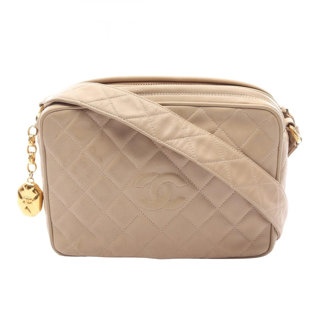 CHANEL COCO MARK DIAMOND STITCH SHOULDER CROSSBODY BAG: CHANEL COCO Mark Diamond stitch Shoulder Crossbody Bag Brand: CHANEL Type/Style: Shoulder Bag Material: Exterior Material Lambskin (sheep leather) Color: Exterior Color Beige?ish colors Size: H:16cm x