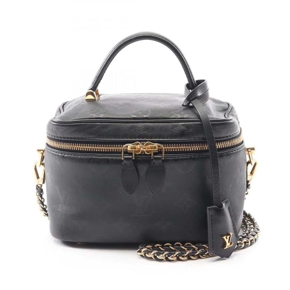 LOUIS VUITTON VANITY CHAIN SHOULDER CROSSBODY HANDBAG: LOUIS VUITTON Vanity Chain Shoulder Crossbody Handbag Brand: LOUIS VUITTON Type/Style: Handbag Material: Exterior Material Monogram / Ink and leather Color: Exterior Color Black / Black?ish colors Siz