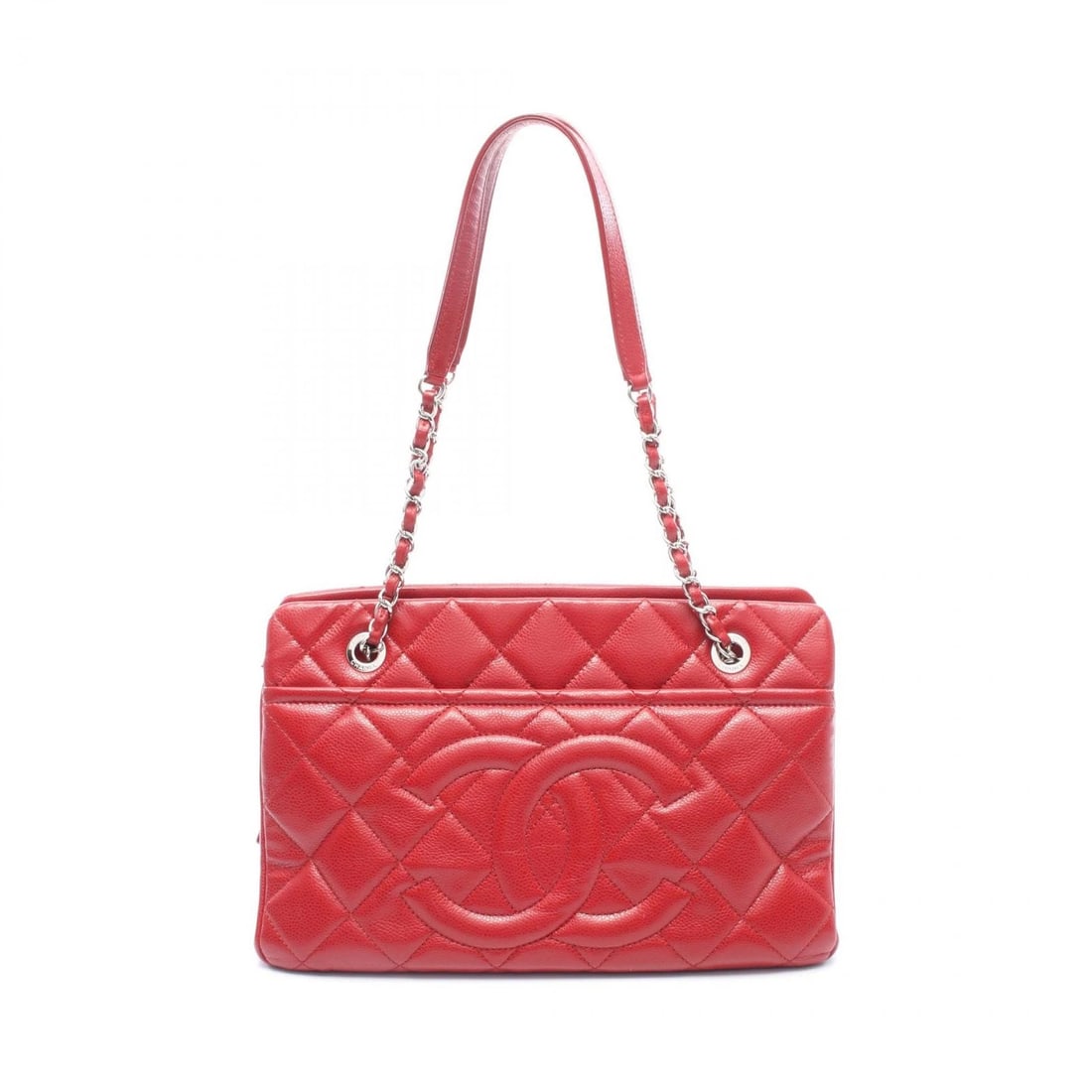 CHANEL MATELASSE COCO MARK TOTE SHOULDER BAG: CHANEL Matelasse COCO Mark Tote Shoulder Bag Brand: CHANEL Type/Style: Tote Bag Material: Exterior Material Grained Calfskin leather Color: Exterior Color Red?ish colors Size: H:20.5cm x W:33cm x D:12