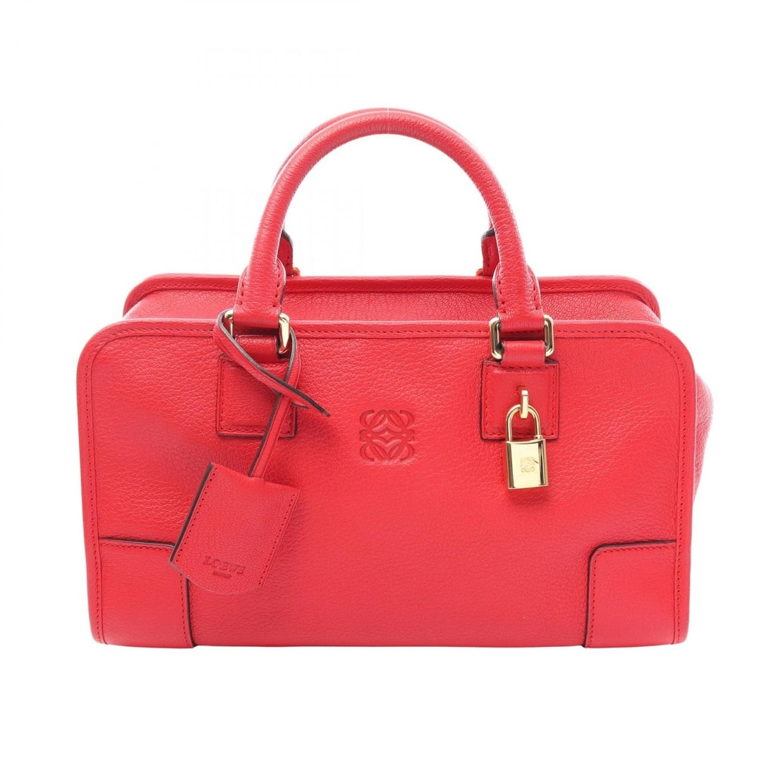 LOEWE AMAZONA 28 ZIPPERED SQUARE HANDBAG LEATHER RED: LOEWE Amazona 28 Zippered Square Handbag leather Red Brand: LOEWE Type/Style: Handbag Material: Exterior Material leather Color: Exterior Color Red?ish colors Size: H:16cm x W:29cm x D:12cm (H:6.3" x 