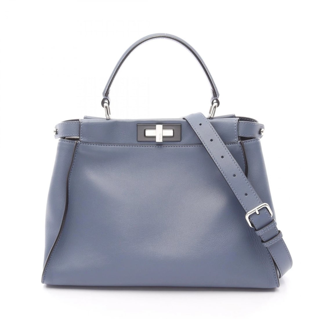FENDI PEEKABOO REGULAR 2WAY SHOULDER HANDBAG: FENDI Peekaboo Regular 2WAY Shoulder Handbag Brand: FENDI Type/Style: Handbag Material: Exterior Material leather Color: Exterior Color Blue?ish colors Size: H:24cm x W:34cm x D:13cm (H:9.4" x W:13.4"