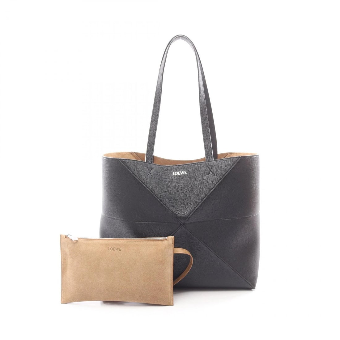 LOEWE PUZZLEFOLD HORIZONTAL MEDIUM SHOULDER TOTE BAG: LOEWE Puzzlefold Horizontal Medium Shoulder Tote Bag Brand: LOEWE Type/Style: Tote Bag Material: Exterior Material leather Color: Exterior Color Black?ish colors Size: H:28cm x W:31cm x D:12cm (H:11.0