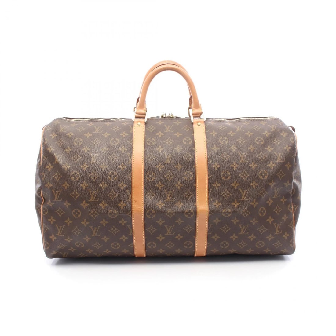 LOUIS VUITTON KEEPALL 55 TRAVEL HAND BAG: LOUIS VUITTON Keepall 55 travel hand bag Brand: LOUIS VUITTON Type/Style: Boston bag Material: Exterior Material Monogram and PVC coated canvas and leather Color: Exterior Color Brown?ish colors Size: