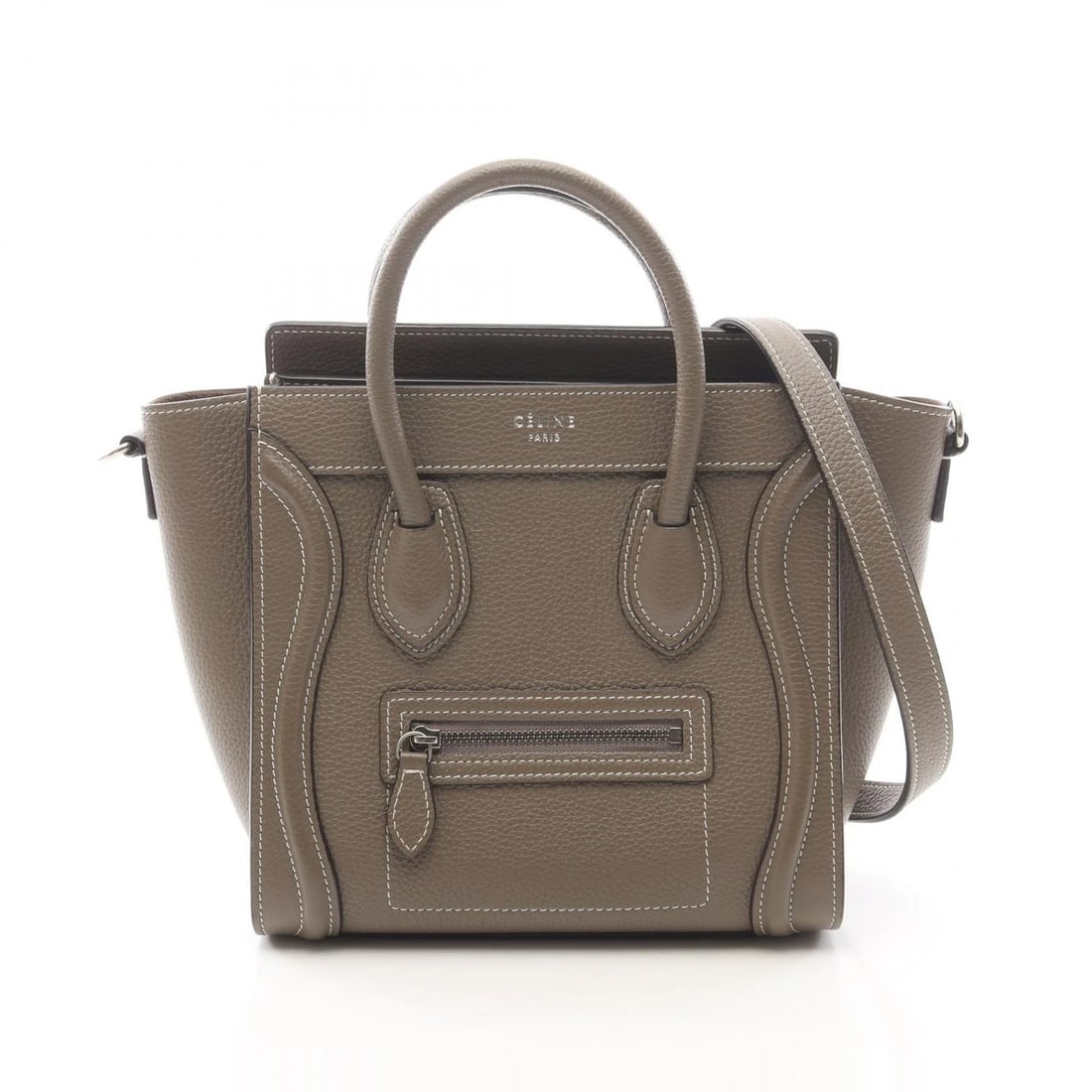 CELINE LUGGAGE 2WAY SHOULDER HANDBAG LEATHER BEIGE: CELINE Luggage 2WAY Shoulder Handbag leather Beige Brand: CELINE Type/Style: Handbag Material: Exterior Material leather Color: Exterior Color Beige?ish colors Size: H:20cm x W:20cm x D:9cm (H:7.9" x 