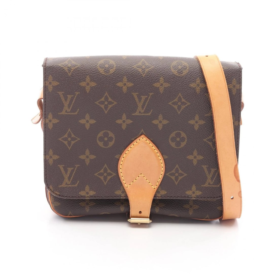 LOUIS VUITTON CARTOUCHIERE MM SHOULDER BAG: LOUIS VUITTON Cartouchiere MM Shoulder Bag Brand: LOUIS VUITTON Type/Style: Shoulder Bag Material: Exterior Material Monogram and PVC coated canvas and leather Color: Exterior Color Brown?ish colors S