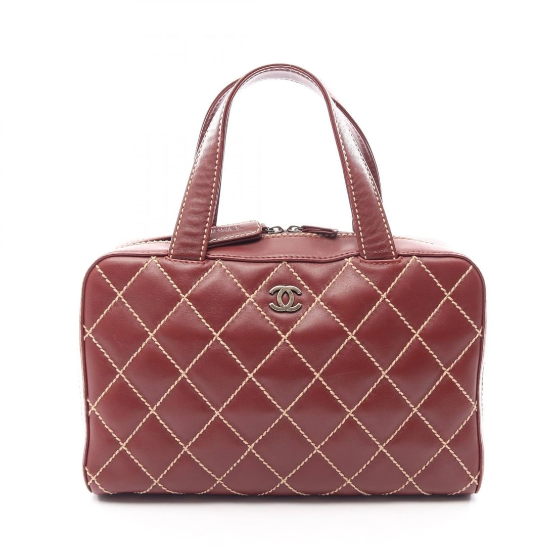 CHANEL WILD STITCH HANDBAG LEATHER BROWN: CHANEL Wild stitch Handbag leather Brown Brand: CHANEL Type/Style: Handbag Material: Exterior Material leather Color: Exterior Color Brown?ish colors Size: H:20cm x W:32cm x D:14cm (H:7.9" x W:12.6" x