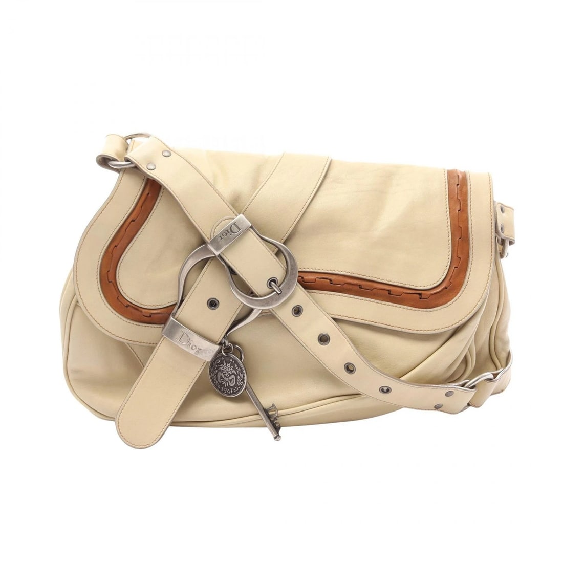 CHRISTIAN DIOR GAUCHO SHOULDER BAG LEATHER BEIGE: Christian Dior Gaucho Shoulder Bag leather Beige Brand: Dior Type/Style: Shoulder Bag Material: Exterior Material leather Color: Exterior Color Beige?ish colors Size: H:25cm x W:35cm x D:7/7cm (H:9.8"