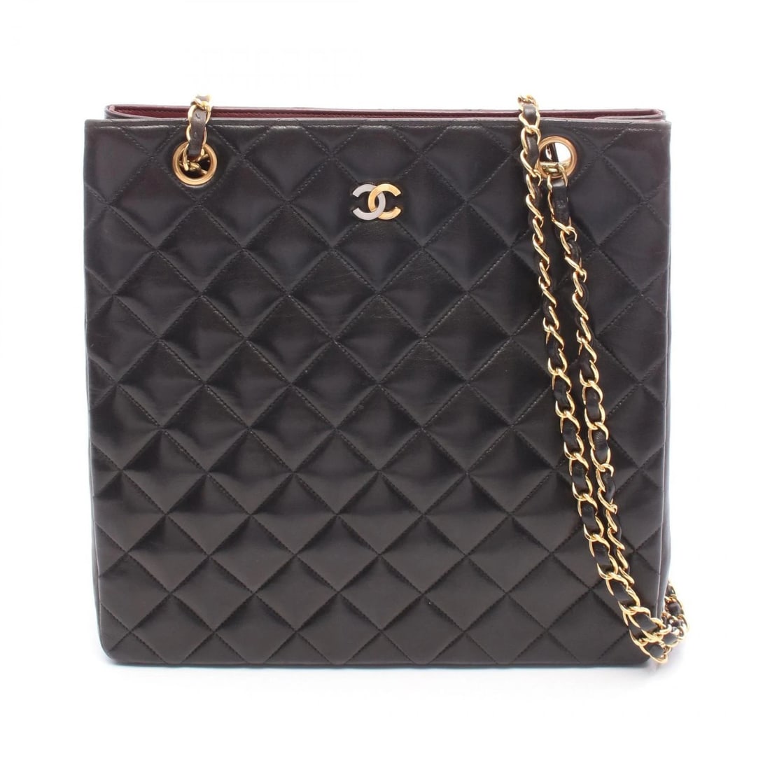 CHANEL MATELASSE CHAIN SHOULDER TOTE BAG LAMB SHEEP LEATHER: CHANEL Matelasse Chain SHoulder Tote Bag Lamb sheep leather Brand: CHANEL Type/Style: Tote Bag Material: Exterior Material Lambskin (sheep leather) Color: Exterior Color Black?ish colors Size: H:26.5c