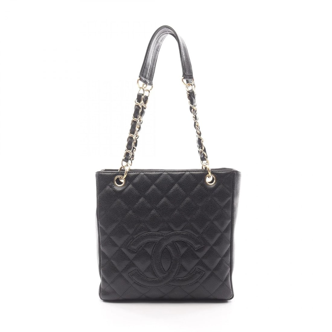 CHANEL MATELASSE PST CHAIN SHOULDER TOTE BAG: CHANEL Matelasse PST chain Shoulder Tote Bag Brand: CHANEL Type/Style: Tote Bag Material: Exterior Material leather and Grained calfskin Color: Exterior Color Black?ish colors Size: H:24cm x W:24cm x 
