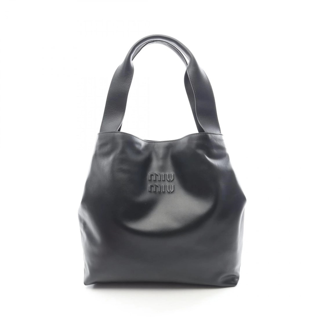 MIU MIU HOBO TOTE SHOULDER BAG LEATHER BLACK: Miu Miu Hobo Tote shoulder Bag leather Black Brand: Miu Miu Type/Style: Tote Bag Material: Exterior Material leather Color: Exterior Color Black?ish colors Size: H:40cm x W:37cm x D:12cm (H:15.7" x W: