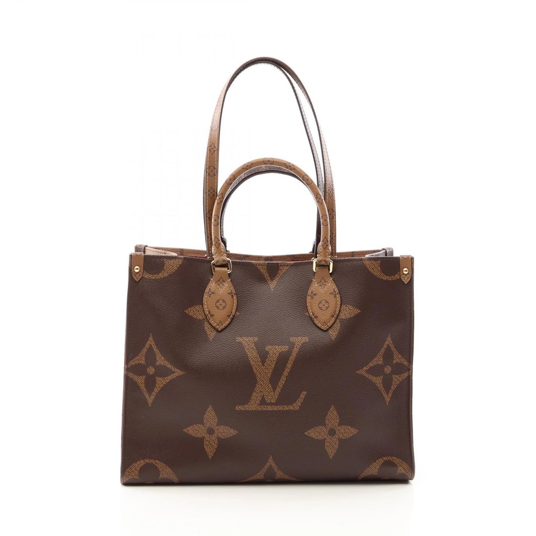 LOUIS VUITTON ON THE GO MM SHOULDER TOTE BAG: LOUIS VUITTON On the Go MM shoulder Tote Bag Brand: LOUIS VUITTON Type/Style: Tote Bag Material: Exterior Material Monogram / Giant Reverse and PVC coated canvas Color: Exterior Color Beige / Brown?is