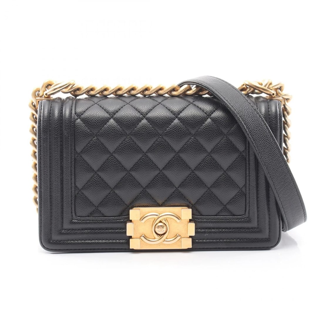 CHANEL BOY CHANEL SMALL CHAIN SHOULDER HANDBAG: CHANEL Boy Chanel Small Chain Shoulder Handbag Brand: CHANEL Type/Style: Shoulder Bag Material: Exterior Material Grained Calfskin leather Color: Exterior Color Black?ish colors Size: H:12cm x W:20cm 