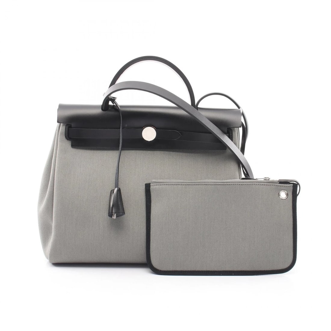 HERMES HERBAG ZIP PM SHOULDER HANDBAG: HERMES Herbag Zip PM Shoulder Handbag Brand: HERMES Type/Style: Handbag Material: Exterior Material Toile H and canvas and leather and Vache leather hunter Color: Exterior Color Gray?ish colors and Bl
