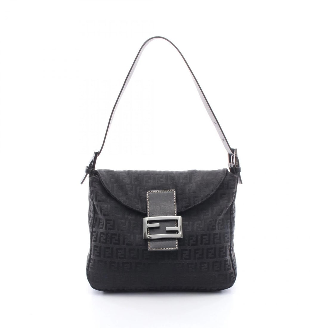 FENDI MAMMA BUCKET ZUCCHINO SHOULDER HANDBAG: FENDI Mamma Bucket Zucchino Shoulder Handbag Brand: FENDI Type/Style: Shoulder Bag Material: Exterior Material canvas and leather Color: Exterior Color Black?ish colors Size: H:18cm x W:25cm x D:12.5c