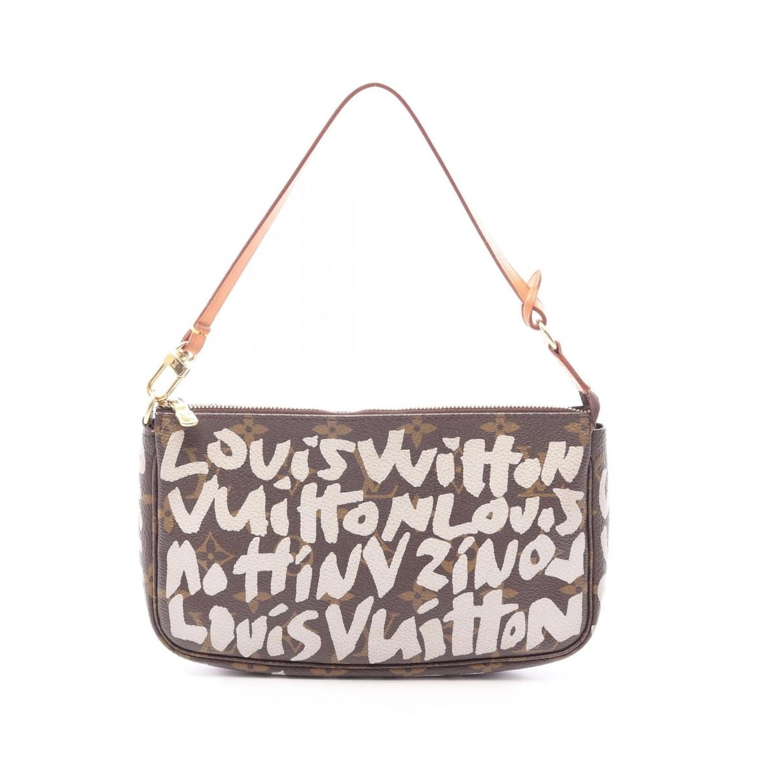 LOUIS VUITTON POCHETTE ACCESSOIRES HANDBAG POUCH: LOUIS VUITTON Pochette Accessoires Handbag pouch Brand: LOUIS VUITTON Type/Style: Handbag Material: Exterior Material Monogram?Graphic and PVC coated canvas and leather Color: Exterior Color Argent / 