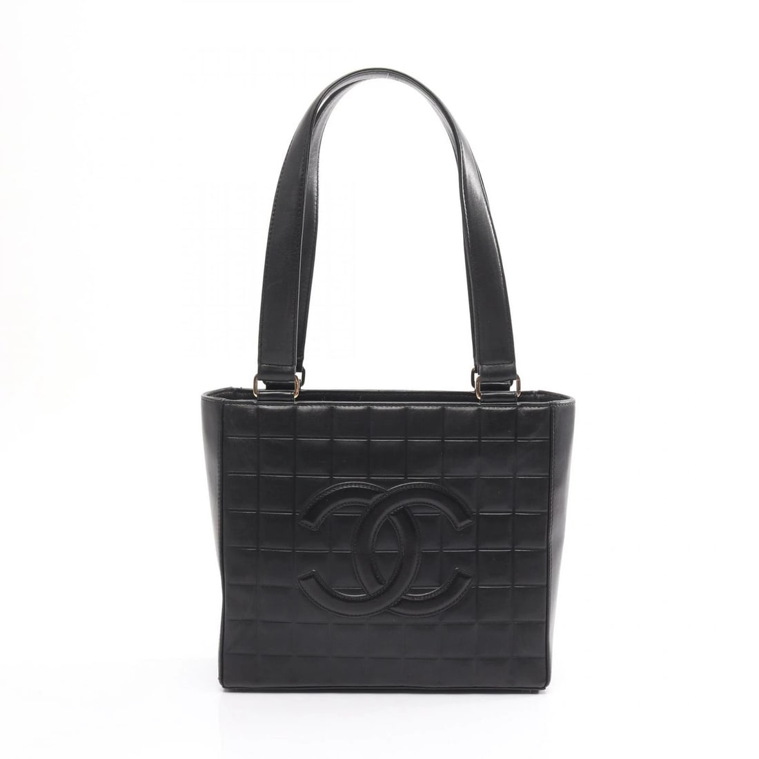 CHANEL CHOCOLATE BAR TOTE SHOULDER BAG LAMB LEATHER: CHANEL Chocolate bar Tote Shoulder Bag Lamb leather Brand: CHANEL Type/Style: Tote Bag Material: Exterior Material Lambskin (sheep leather) Color: Exterior Color Black?ish colors Size: H:21.5cm x W:24