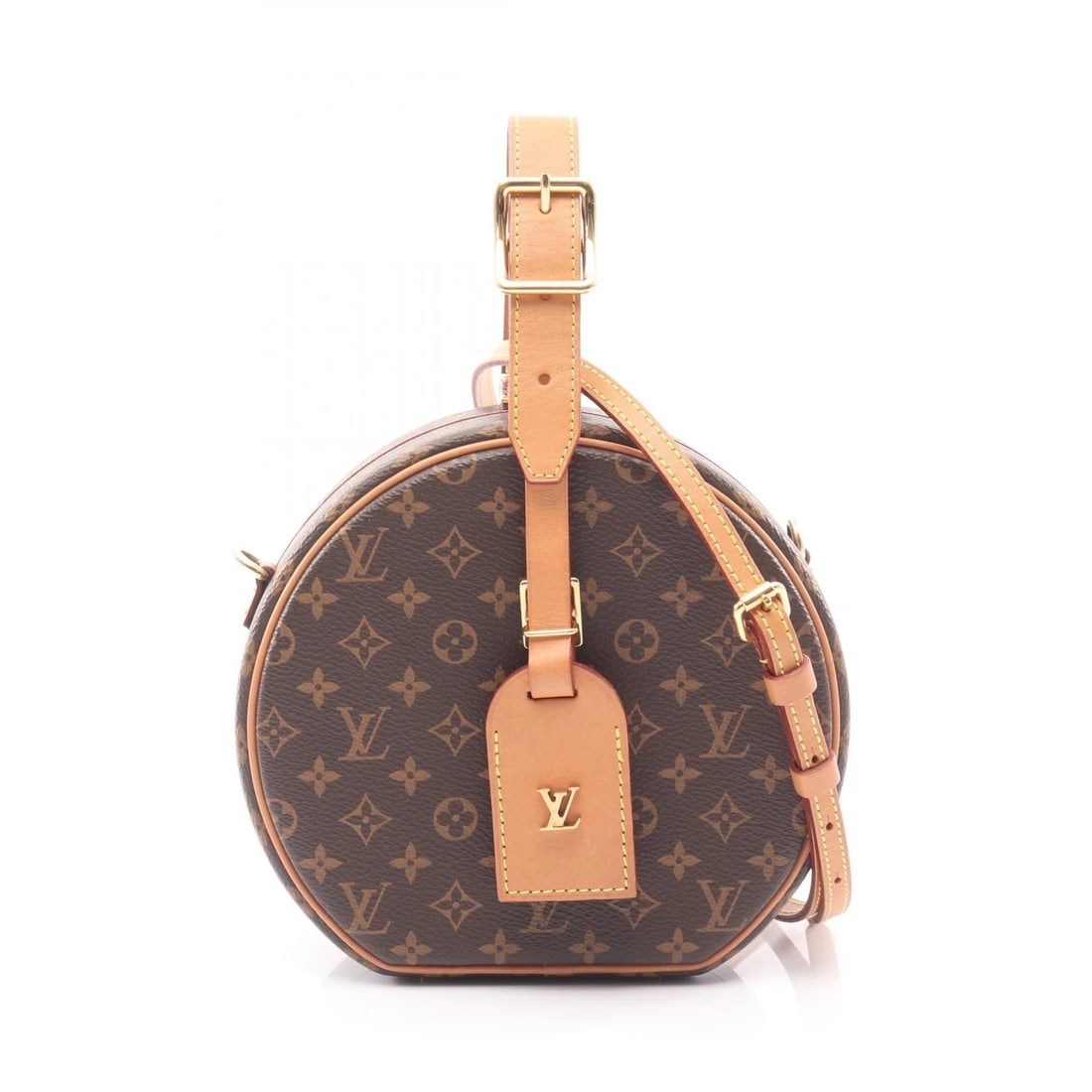 LOUIS VUITTON PETITE BOIT CHAPEAU CROSSBODY HANDBAG: LOUIS VUITTON Petite Boit Chapeau Crossbody Handbag Brand: LOUIS VUITTON Type/Style: Handbag Material: Exterior Material Monogram and PVC coated canvas and leather Color: Exterior Color Brown?ish colo