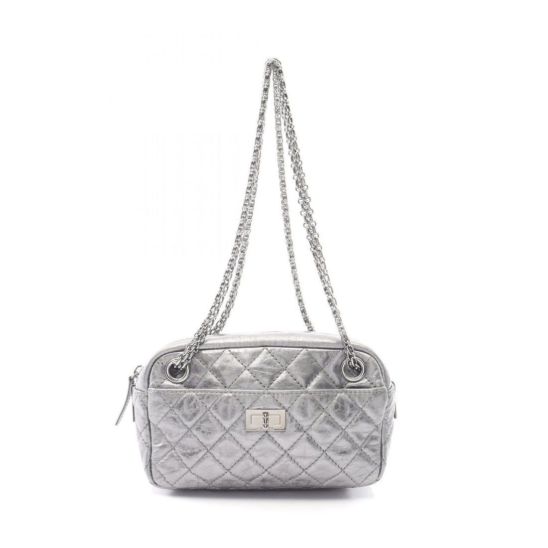 CHANEL MATELASSE CHAIN SHOULDER BAG LEATHER: CHANEL Matelasse Chain Shoulder Bag Leather Brand: CHANEL Type/Style: Shoulder Bag Material: Exterior Material leather Color: Exterior Color Silver?ish colors Size: H:13cm x W:19cm x D:7cm (H:5.1" x W