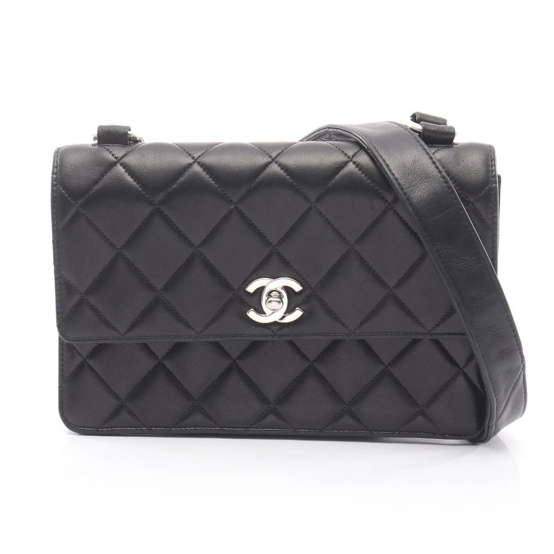 CHANEL MATELASSE SHOULDER BAG LAMBSKIN SHEEP LEATHER: CHANEL Matelasse Shoulder Bag Lambskin sheep leather Brand: CHANEL Type/Style: Shoulder Bag Material: Exterior Material Lambskin (sheep leather) Color: Exterior Color Black?ish colors Size: H:16cm x W