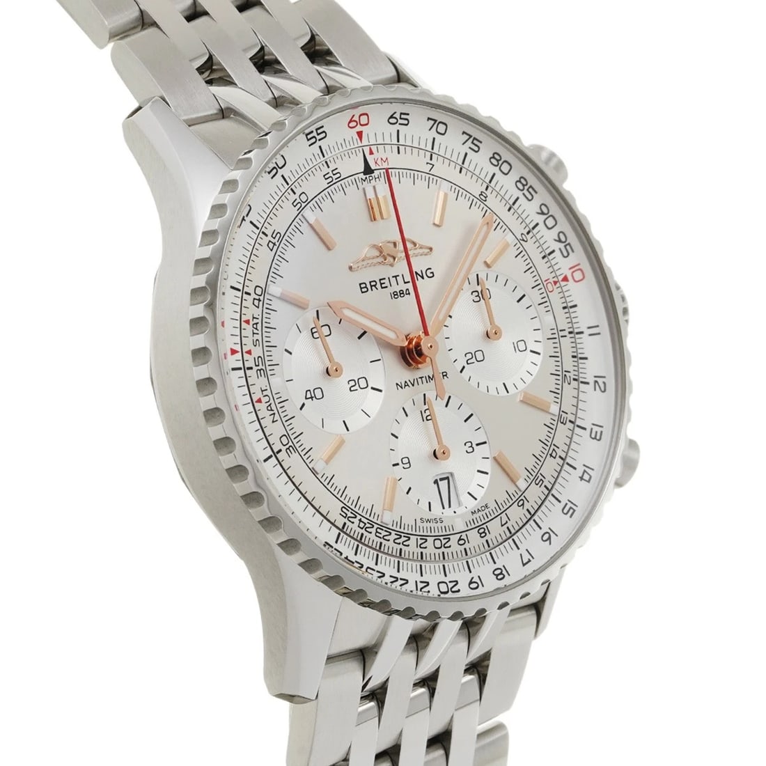 BREITLING NAVITIMER CHRONOGRAPH SILVER WATCH - 2