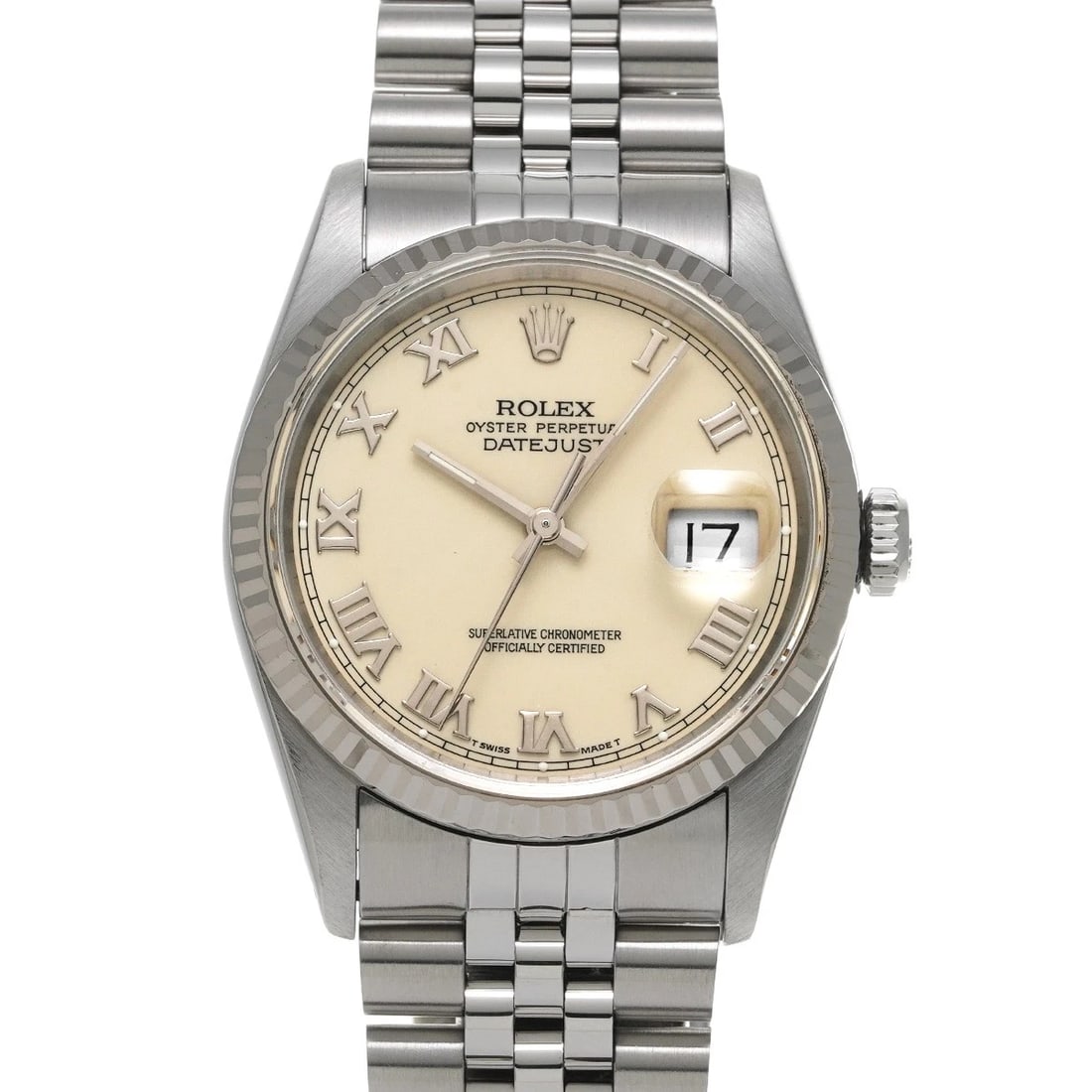 ROLEX DATEJUST IVORY WATCH: ROLEX Datejust Ivory Watch Brand: ROLEX Type/Style: Wristwatch Material: Band Material Stainless steel, Case Material Stainless steel Color: Dial Color Ivory Size: ?Case? H/About 36mm W/About 36mm D/A
