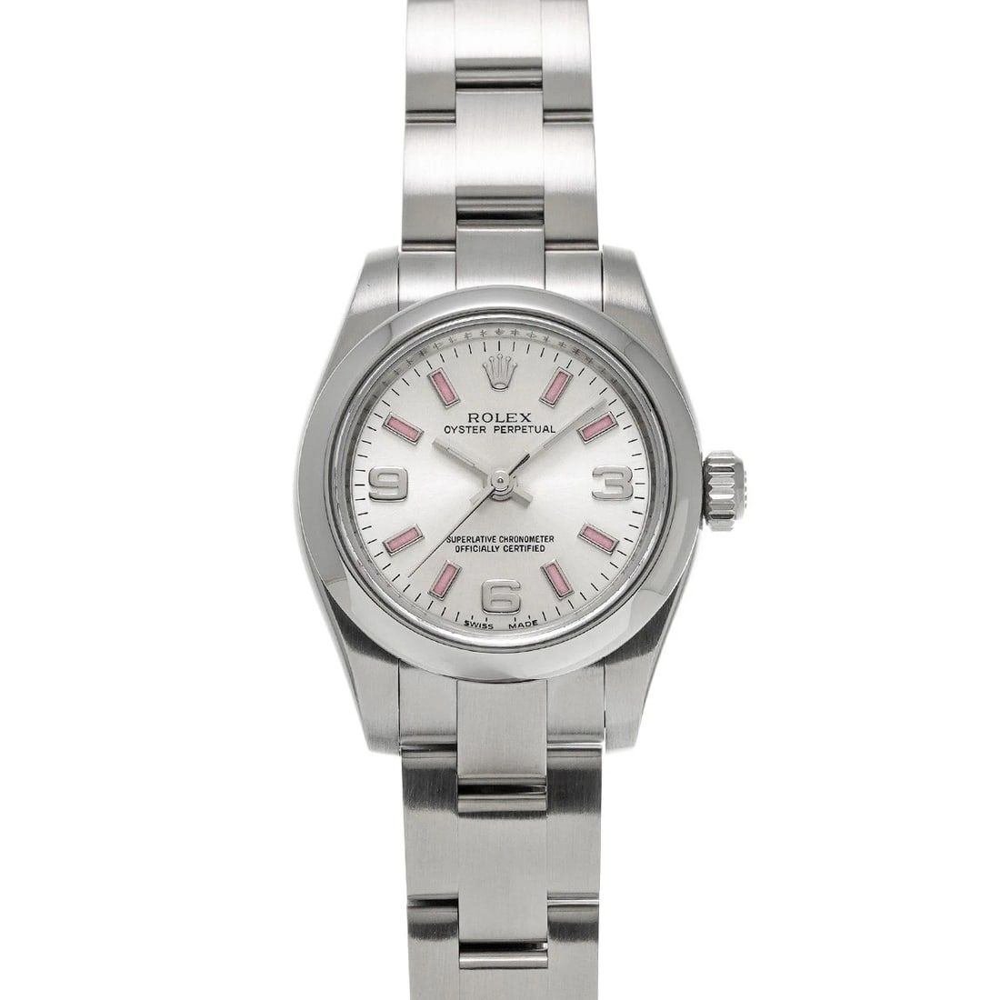 ROLEX OYSTER PERPETUAL SILVER WATCH: ROLEX Oyster Perpetual Silver Watch Brand: ROLEX Type/Style: Wristwatch Material: Band Material Stainless steel, Case Material Stainless steel Color: Dial Color Silver Size: ?Case? H/About 26mm W/Abou