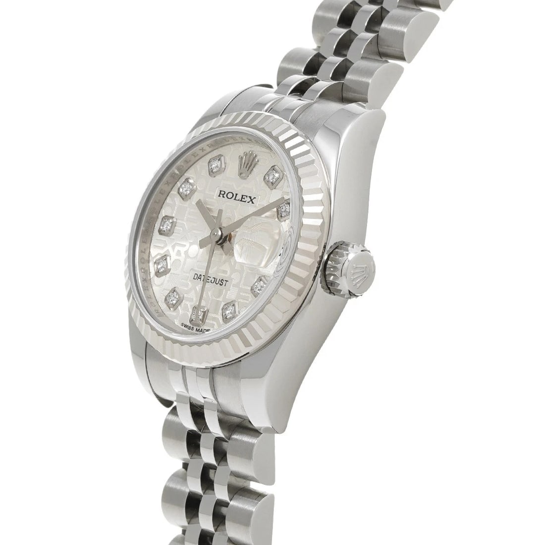 ROLEX DATEJUST SILVER COMPUTER DIAMOND WATCH - 2