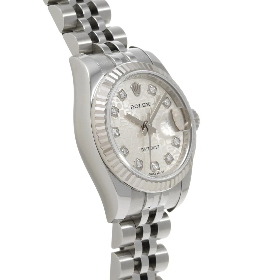 ROLEX DATEJUST SILVER COMPUTER DIAMOND WATCH - 3