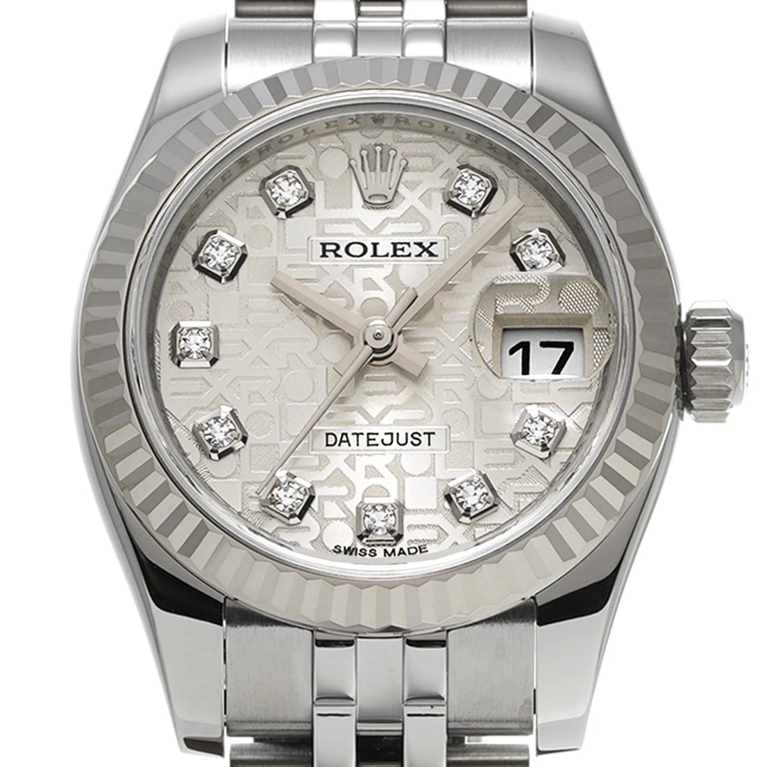 ROLEX DATEJUST SILVER COMPUTER DIAMOND WATCH - 4