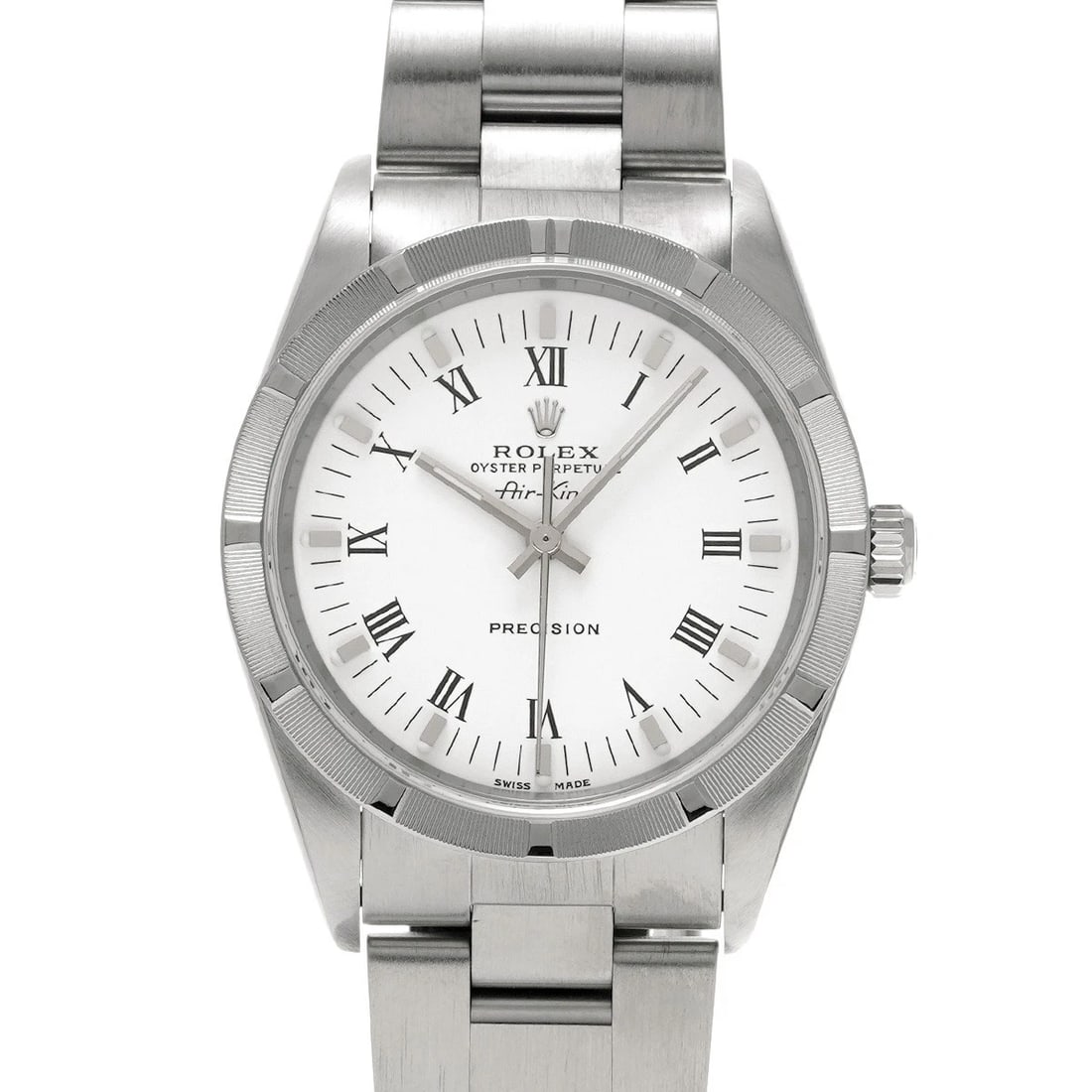 ROLEX AIR-KING WHITE WATCH: ROLEX Air-King white Watch Brand: ROLEX Type/Style: Wristwatch Material: Band Material Stainless steel, Case Material Stainless steel Color: Dial Color white Size: ?Case? H/About 34mm W/About 34mm D/A
