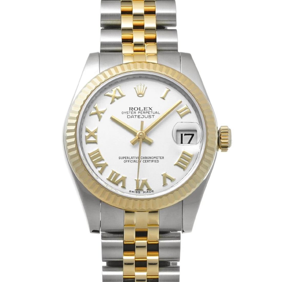 ROLEX DATEJUST WHITE WATCH: ROLEX Datejust white Watch Brand: ROLEX Type/Style: Wristwatch Material: Band Material Stainless steel/Yellow Gold, Case Material Stainless steel Color: Dial Color white Size: ?Case? H/About 31mm W/Ab