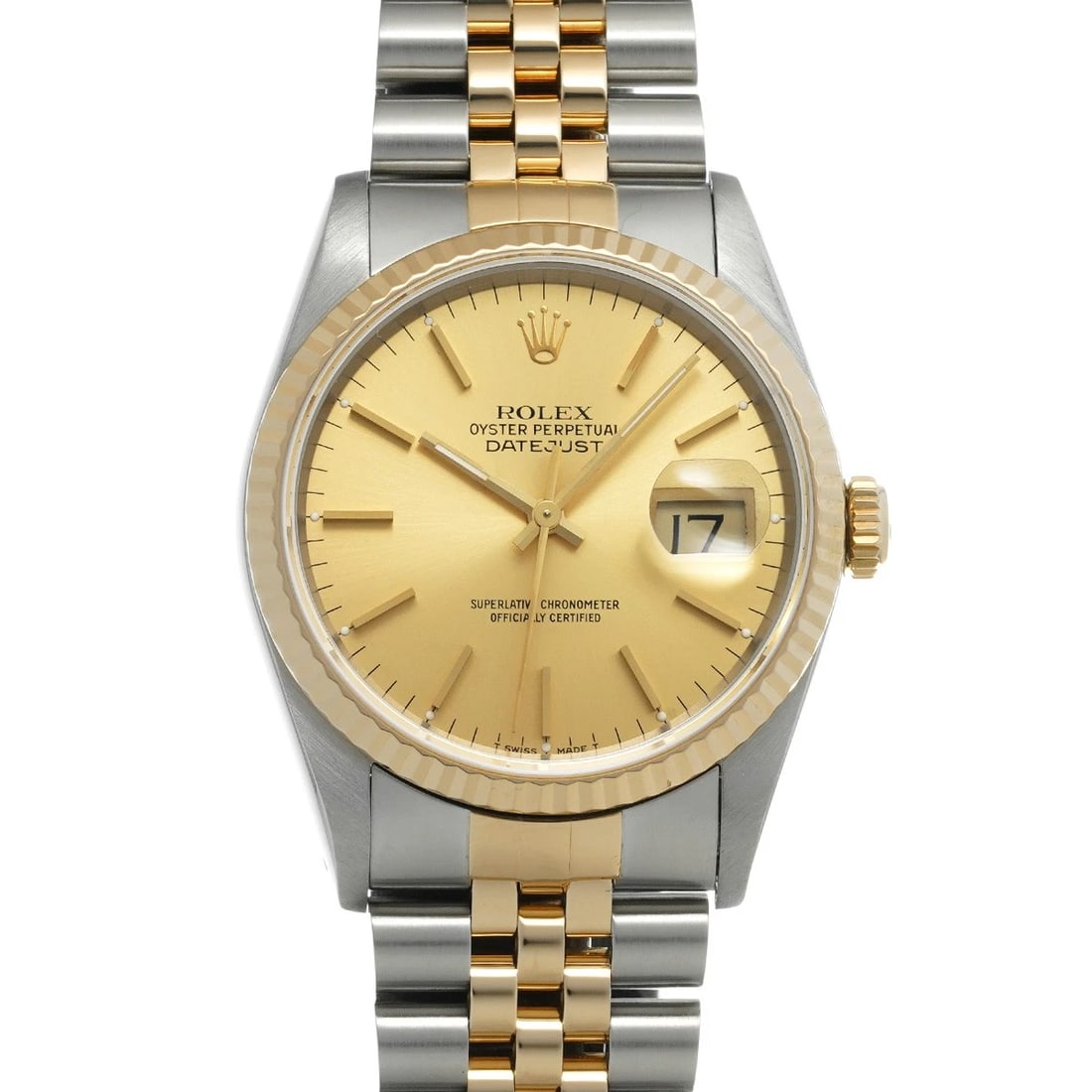 ROLEX DATEJUST CHAMPAGNE WATCH: ROLEX Datejust Champagne Watch Brand: ROLEX Type/Style: Wristwatch Material: Band Material Stainless steel/Yellow Gold, Case Material Stainless steel Color: Dial Color Champagne Size: ?Case? H/About 3