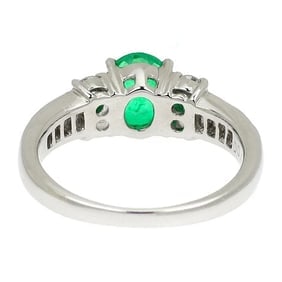 PT900 EMERALD DIAMOND RING - 2