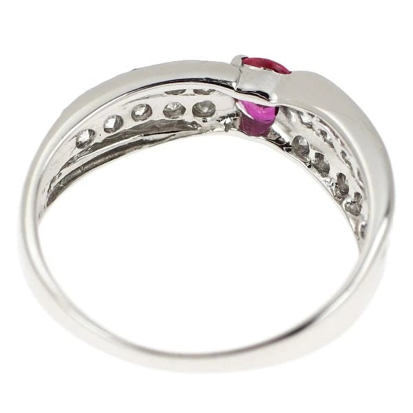 PT900 RUBY DIAMOND RING - 2