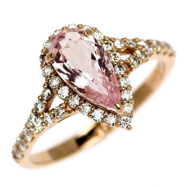 K18PG MORGANITE DIAMOND RING: K18PG Morganite Diamond Ring Brand: None Type/Style: Ring Material: K18PG, Main Stone/Creation Morganite Color: PG Size: 5.5 - 5.75US Accessories: None Accessories Notice: When purchasing