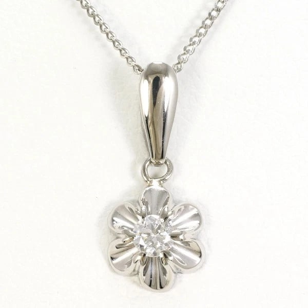 NECKLACE PT850/PLATINUM: Necklace PT850/Platinum Brand: No Brand Type/Style: Necklace Material: PT850/Platinum, Main Stone/Creation Diamond Color: Silver Size: Top: Total length around 15 x 0.3" (Top and chain are detachable)