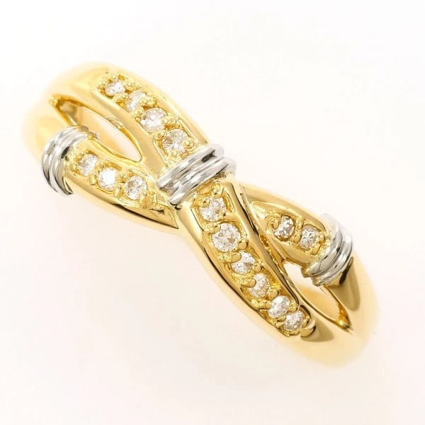 RING PT900/PLATINUM K18/YELLOW GOLD: Ring PT900/Platinum K18/Yellow Gold Brand: No Brand Type/Style: Ring Material: PT900/Platinum K18/Yellow Gold, Main Stone/Creation Diamond Color: YG,Silver Size: US 9 3/8 Accessories: None