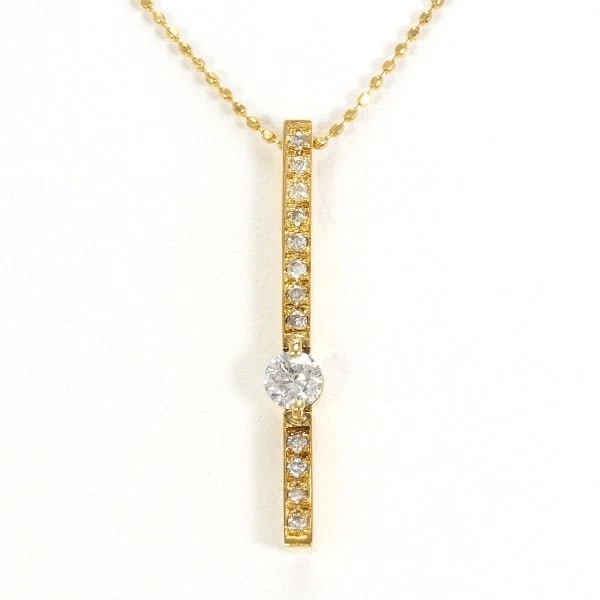 NECKLACE K18/YELLOW GOLD: Necklace K18/Yellow Gold Brand: No Brand Type/Style: Necklace Material: K18/Yellow Gold, Main Stone/Creation Diamond Color: Yellow Gold Size: Top: Total length around 23 x 0.1" (Top and chain are
