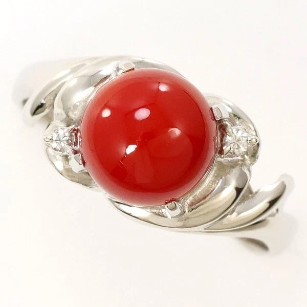 RING PT900 PLATINUM: Ring PT900 Platinum Brand: No Brand Type/Style: Ring Material: PT900 Platinum, Main Stone/Creation Coral Diamond Color: SILVER Size: US 6 1/2 Accessories: None Accessories Notice: When purchasing