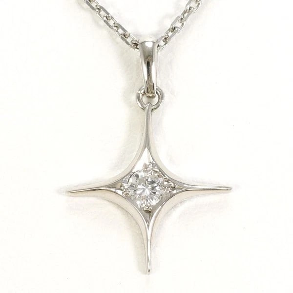 NECKLACE PT900/PLATINUM: Necklace PT900/Platinum Brand: No Brand Type/Style: Necklace Material: PT900/Platinum, Main Stone/Creation Diamond Color: Silver Size: Top: Total length around 19 x 0.5" (Top and chain are