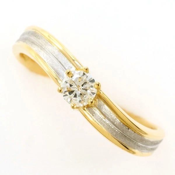RING PT900/PLATINUM K18/YELLOW GOLD: Ring PT900/Platinum K18/Yellow Gold Brand: No Brand Type/Style: Ring Material: PT900/Platinum K18/Yellow Gold, Main Stone/Creation Diamond Color: YG,Silver Size: US 8 7/8 Accessories: None