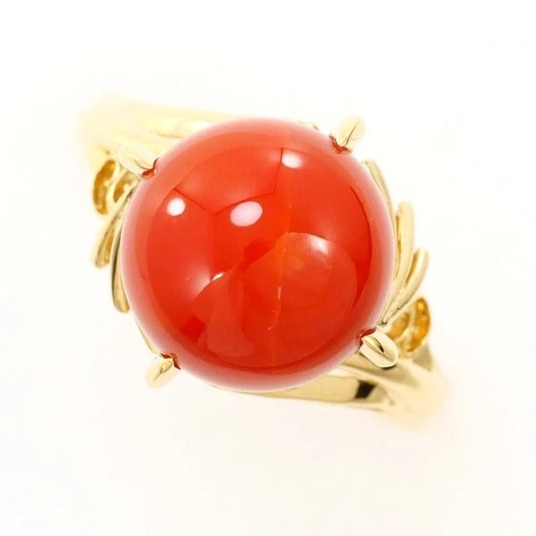RING K18/YELLOW GOLD: Ring K18/Yellow Gold Brand: No Brand Type/Style: Ring Material: K18/Yellow Gold, Main Stone/Creation Coral Color: Yellow Gold Size: US 7 3/4 Accessories: None Accessories Notice: When purchasing