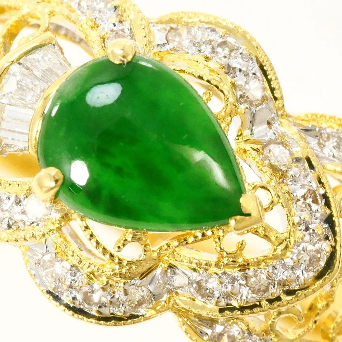 K18 18K GOLD RING JADE - 2