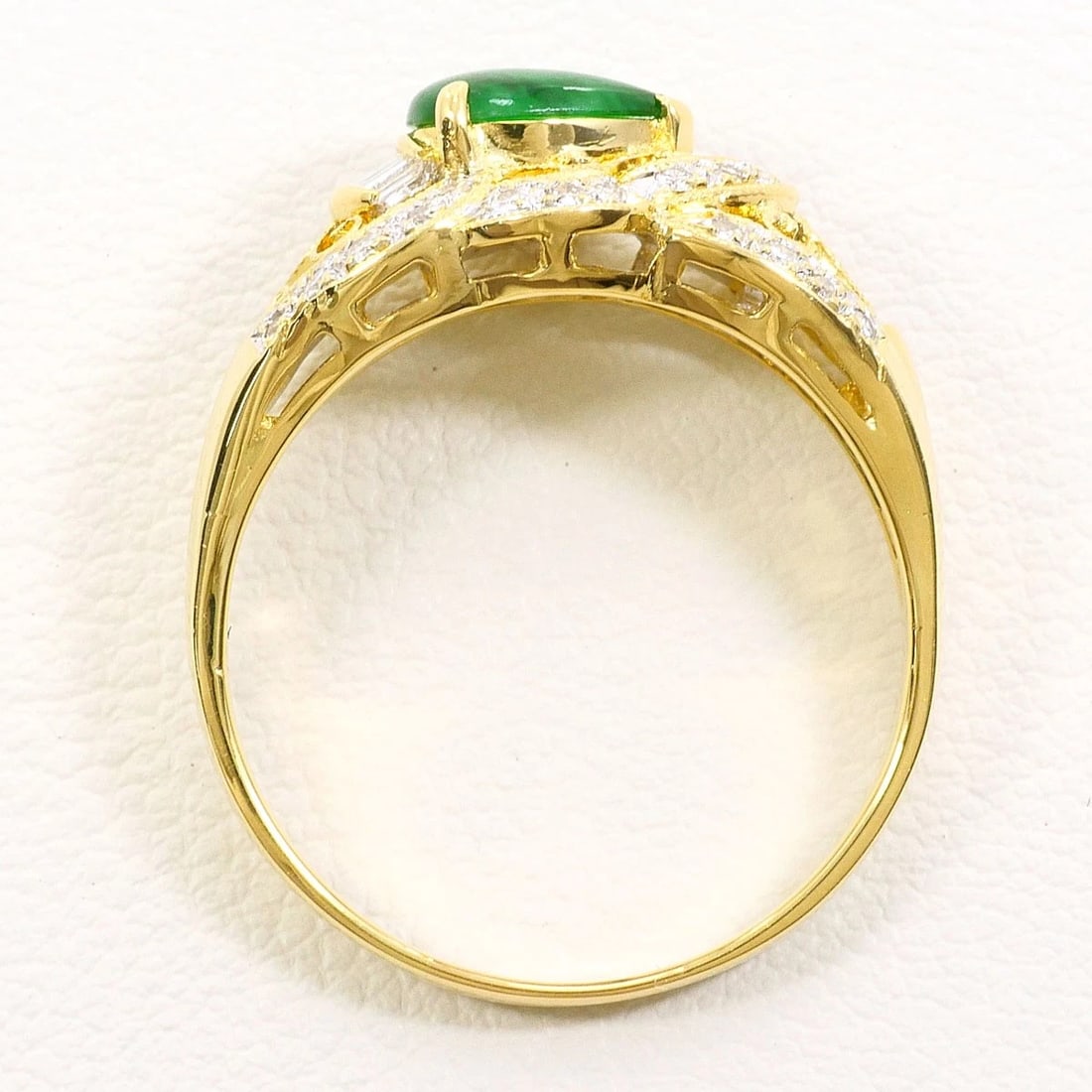 K18 18K GOLD RING JADE - 3
