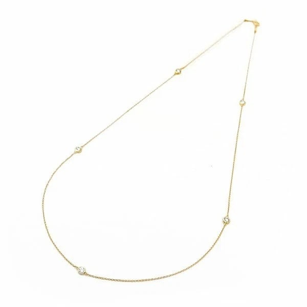 TIFFANY & CO. DIAMONDS BY THE YARD NECKLACE: Tiffany & Co. Diamonds by the Yard Necklace Brand: Tiffany & Co. Type/Style: Necklace Material: K18YG Color: YG Size: Chain Length: 24.02 in (61 cm) Each Bezel Diameter: Approx. 0.18 in (4.5 mm) A