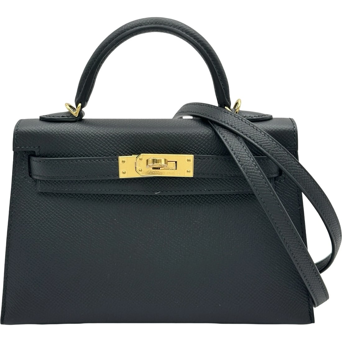 HERMES MINI KELLY SHOULDER BAG: HERMES Mini Kelly Shoulder Bag Brand: HERMES Type/Style: Shoulder Bag Material: Epsom Color: black Size: W7.5 x H4.7 x D2.2inch Accessories: None Accessories Notice: When purchasing pre-ow