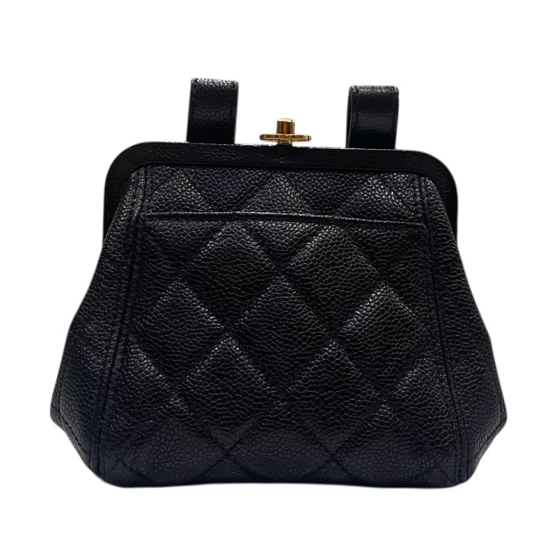 CHANEL MATELASSE CLASP WAIST BAG POUCH: CHANEL Matelasse clasp waist bag Pouch Brand: CHANEL Type/Style: Pouch Material: caviar Color: Black Gold Hardware Size: W6.7 x H5.1 x D3.1inch Accessories: None Accessories Notice: When p