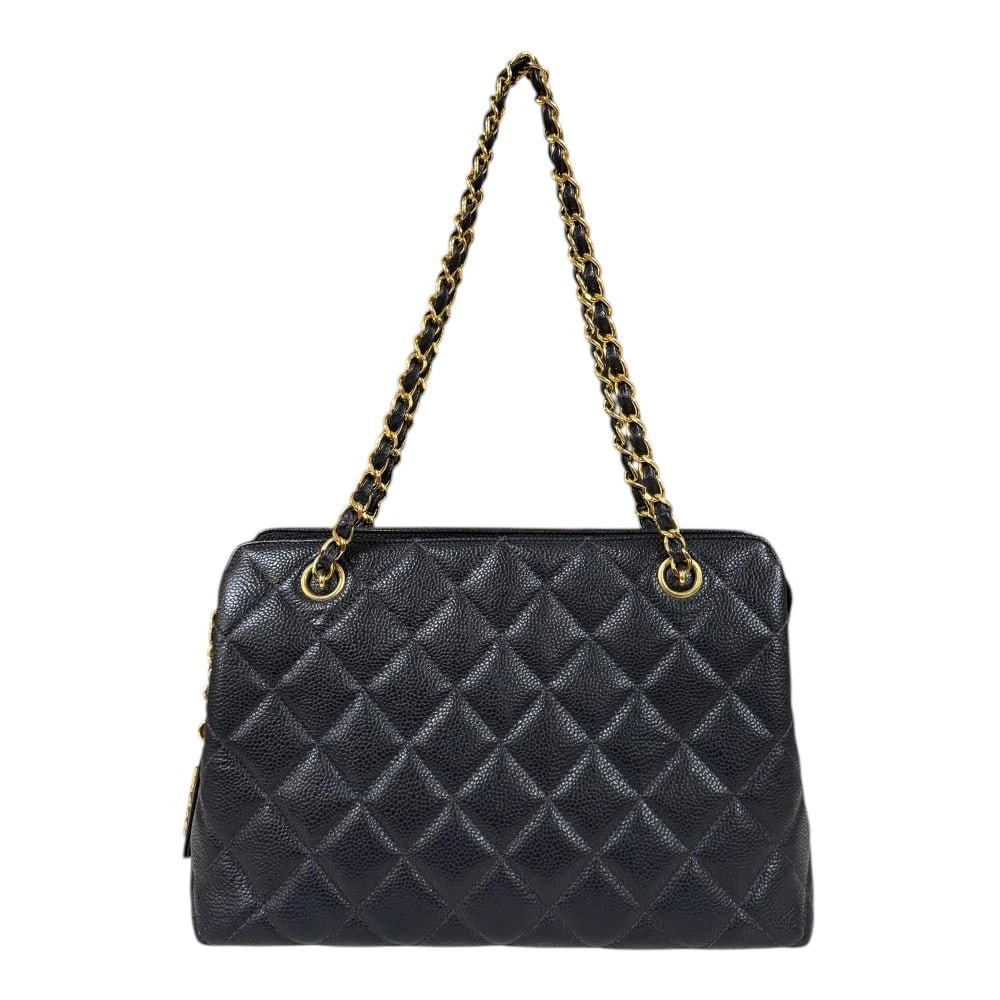 CHANEL SHOULDER BAG CAVIARSKIN CHAIN: CHANEL Shoulder Bag Caviarskin Chain Brand: CHANEL Type/Style: Shoulder Bag Material: Exterior Material Caviarskin Color: Exterior Color black Size: W10.6 x H7.1 x D4.1inch Accessories: None
