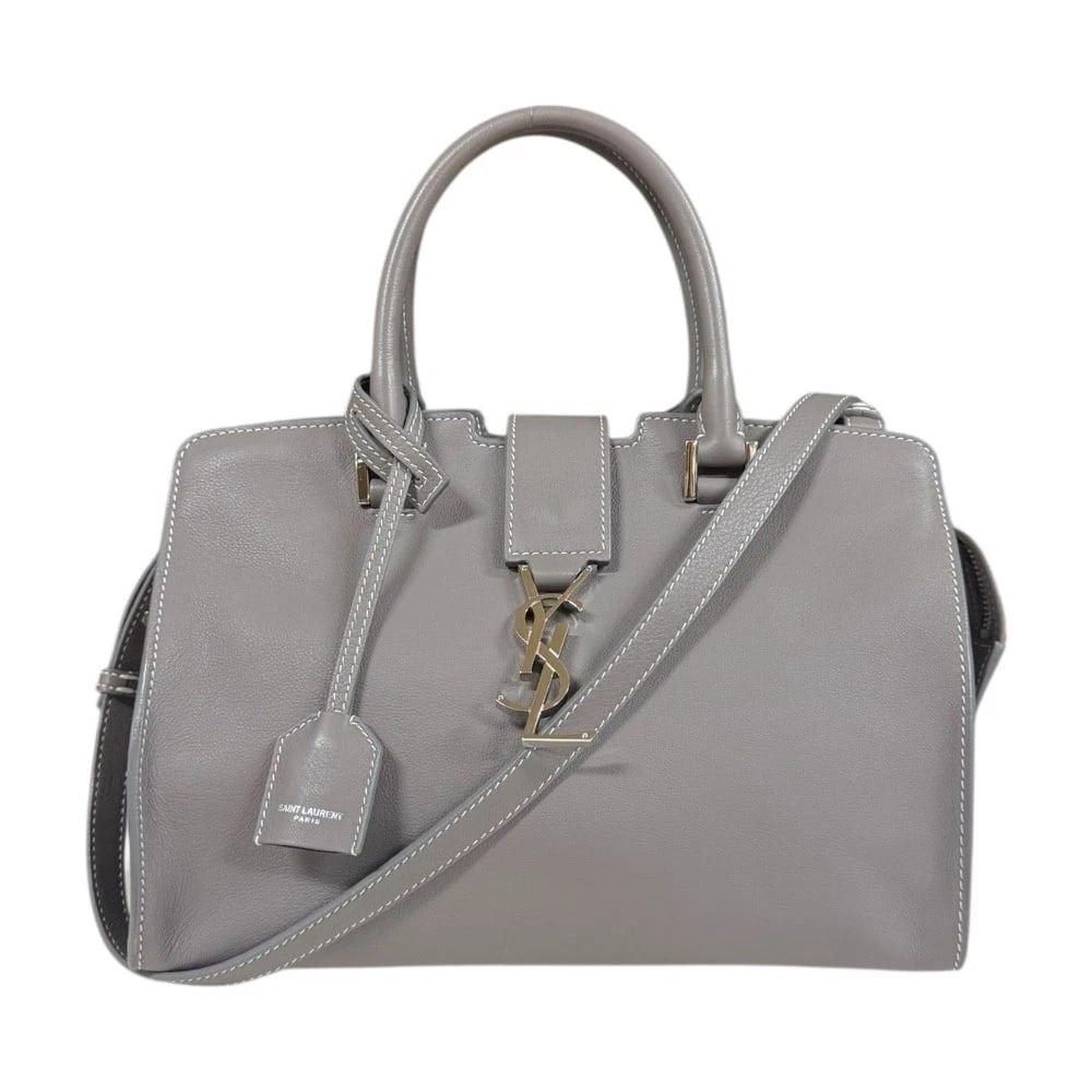 SAINT LAURENT SHOULDER BAG CROSS BODY LEATHER: SAINT LAURENT Shoulder Bag Cross Body leather Brand: SAINT LAURENT Type/Style: Shoulder Bag Material: Exterior Material leather Color: Exterior Color gray Size: W10.2 x H7.5 x D4.7inch Handle:11.4inch